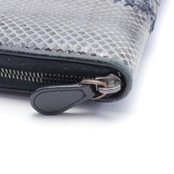 BOTTEGA VENETA Intrecciato Round Long Wallet Leather Exotic Men's Black Grey