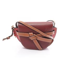 LOEWE Gate Bag Shoulder Leather Women's Bordeaux Red Brown 321.54.U62