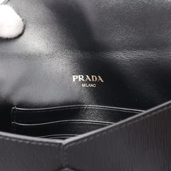 PRADA VITELLO MOVE Envelope Bi-fold Long Wallet Leather Women's Black 1MF175