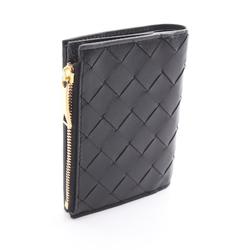 BOTTEGA VENETA Intrecciato Bi-fold Wallet Leather Men's Women's Black 742330VCPP38425