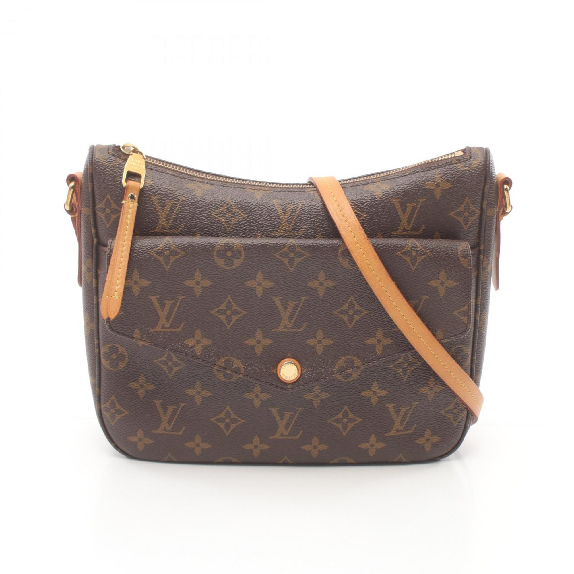 Louis Vuitton Mabillon Shoulder Bag, Coated Canvas, Leather, Monogram, Women's, Brown, M41679