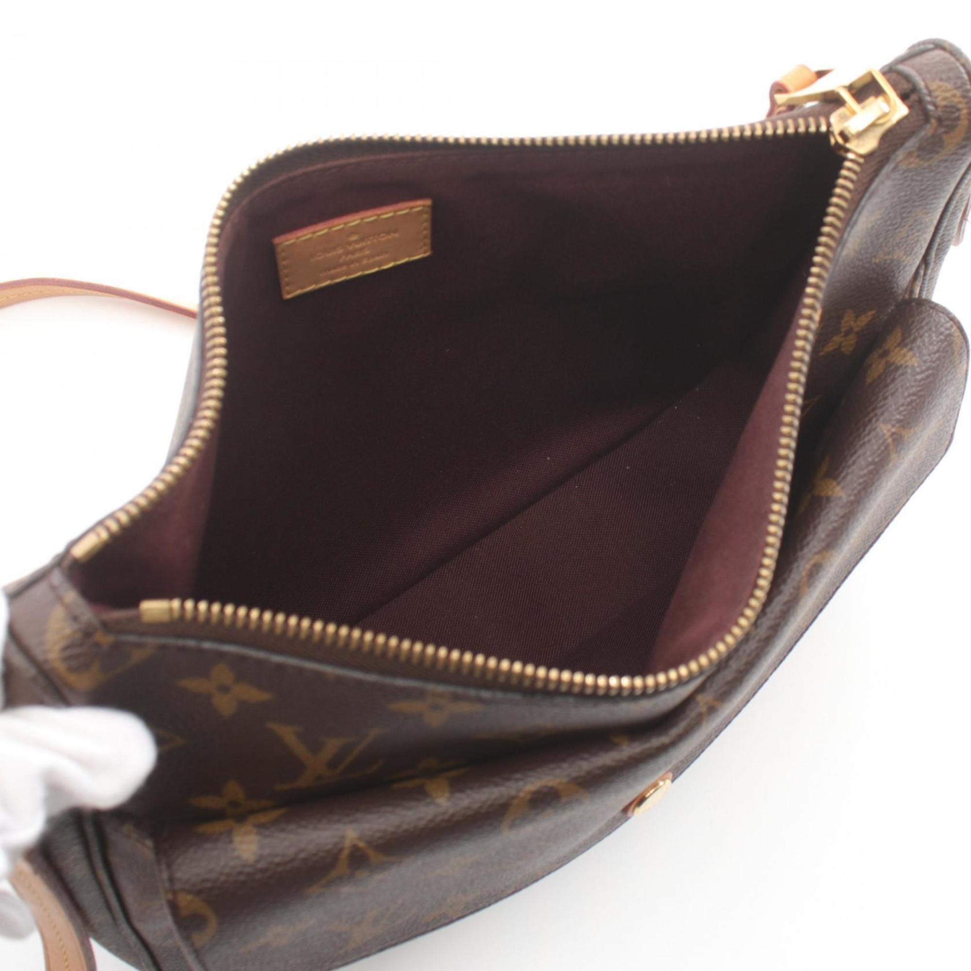 Louis Vuitton Mabillon Shoulder Bag, Coated Canvas, Leather, Monogram, Women's, Brown, M41679