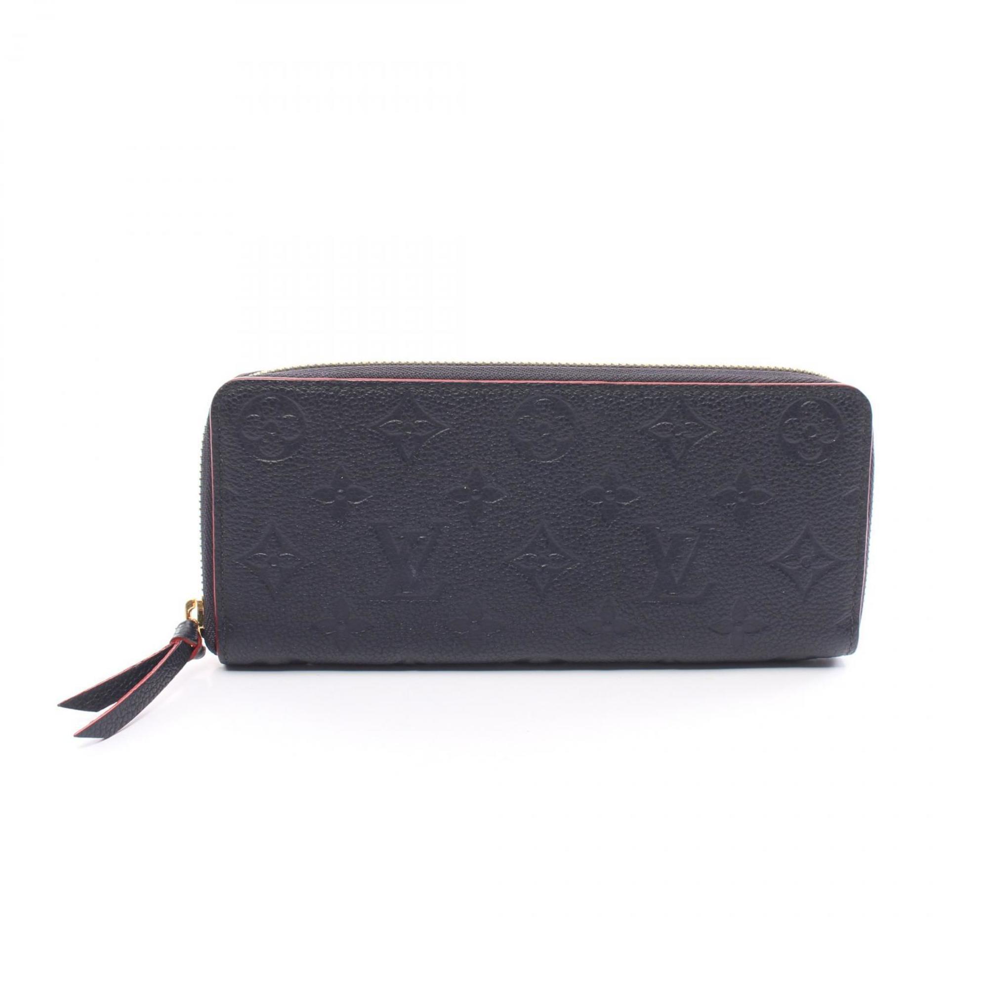 Louis Vuitton LOUIS VUITTON Portefeuille Clemence Monogram Empreinte Marine Rouge Round Long Wallet Leather Women's Navy M69415