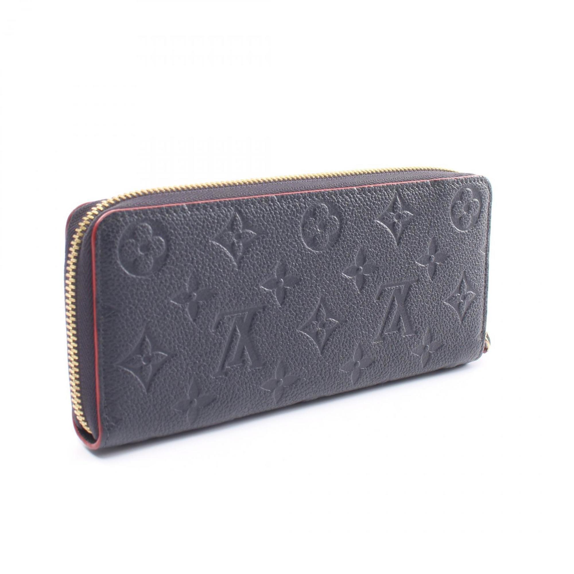 Louis Vuitton LOUIS VUITTON Portefeuille Clemence Monogram Empreinte Marine Rouge Round Long Wallet Leather Women's Navy M69415