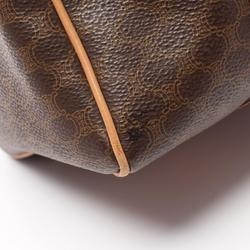 CELINE Macadam handbag, coated canvas, leather, women's, brown