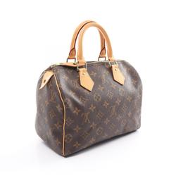 Louis Vuitton Speedy 25 Handbag Bag Coated Canvas Leather Monogram Women's Brown M41109