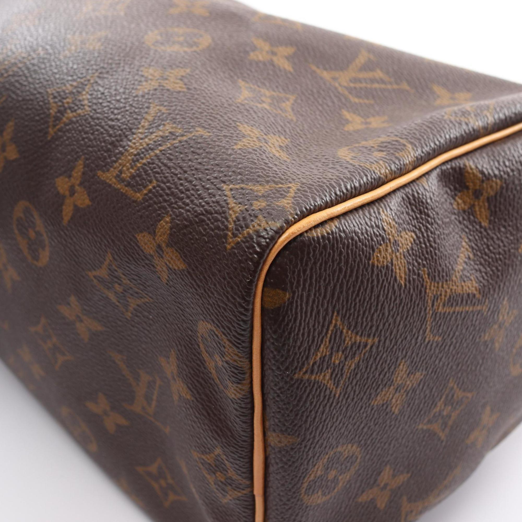 Louis Vuitton Speedy 25 Handbag Bag Coated Canvas Leather Monogram Women's Brown M41109