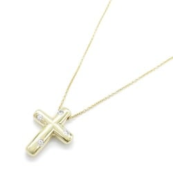 Tiffany & Co. Dots Cross Diamond Necklace, K18 (yellow gold), Pt950 platinum, diamond, ladies, clear