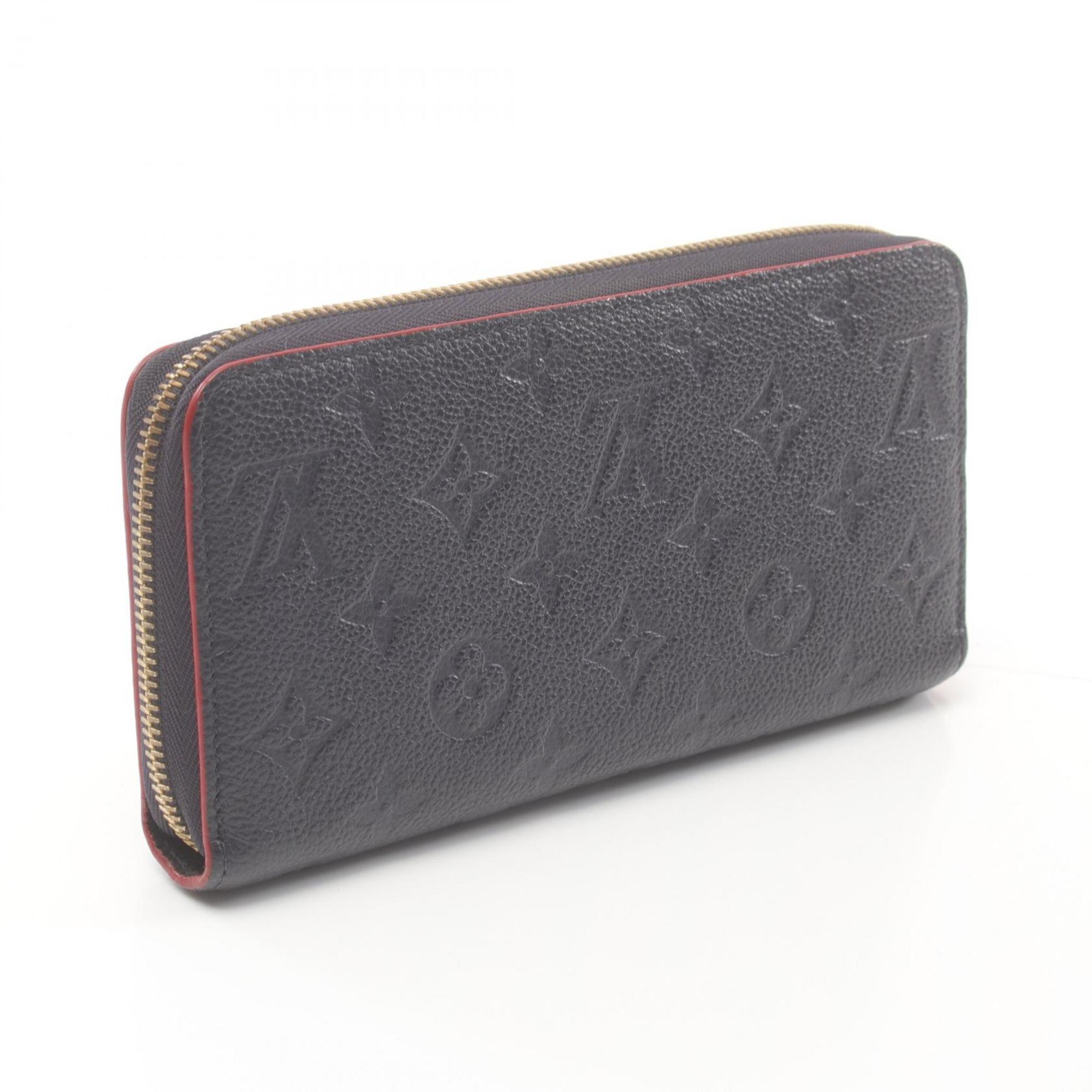 Louis Vuitton LOUIS VUITTON Zippy Wallet Round Long Leather Monogram Empreinte Women's Navy Red M62121