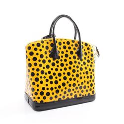 LOUIS VUITTON Lockit MM Handbag Bag Leather Vernis Women's Yellow Black M91398