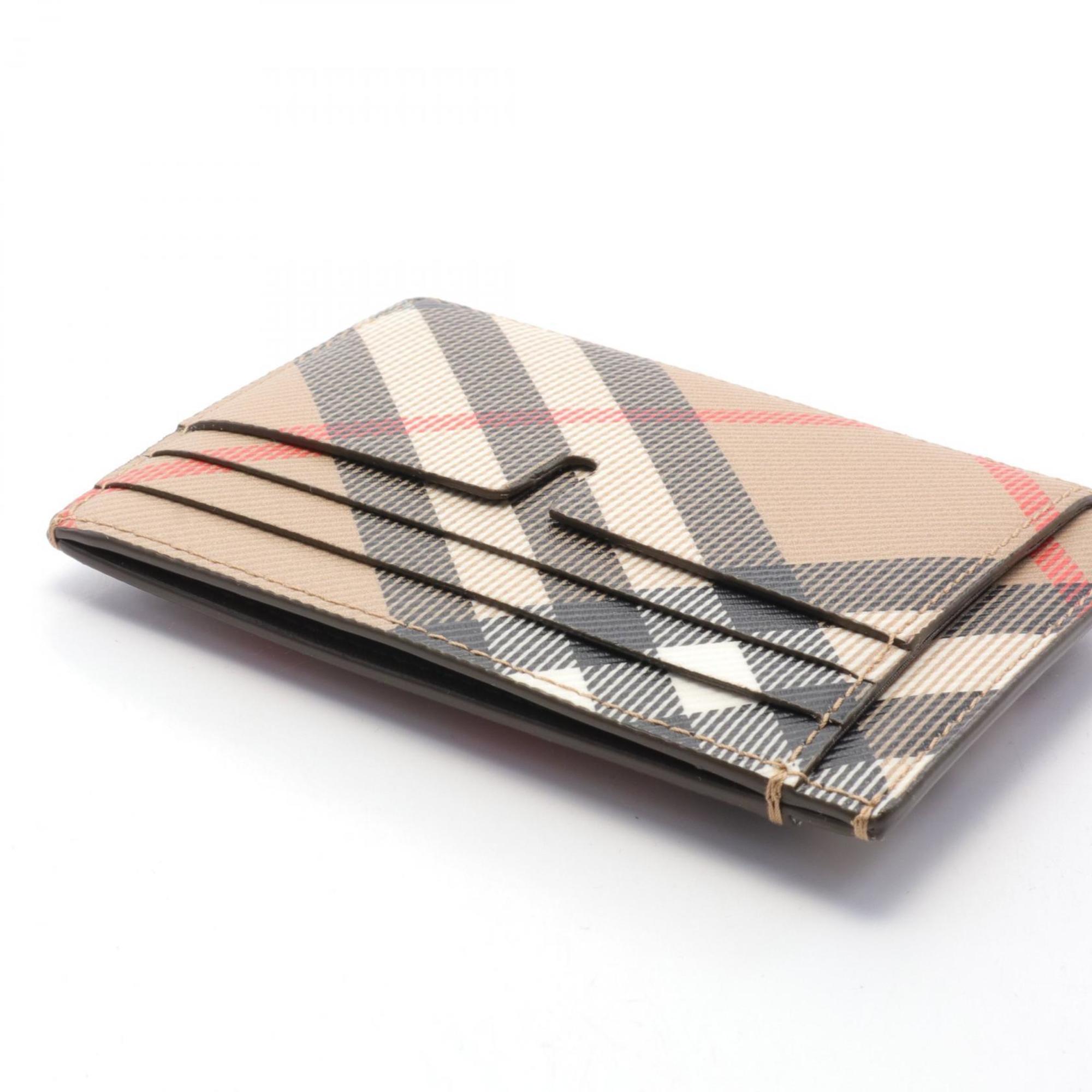 Burberry BURBERRY Business Card Holder/Card Case Coated Canvas Men's Women's Beige Multicolor 8091910