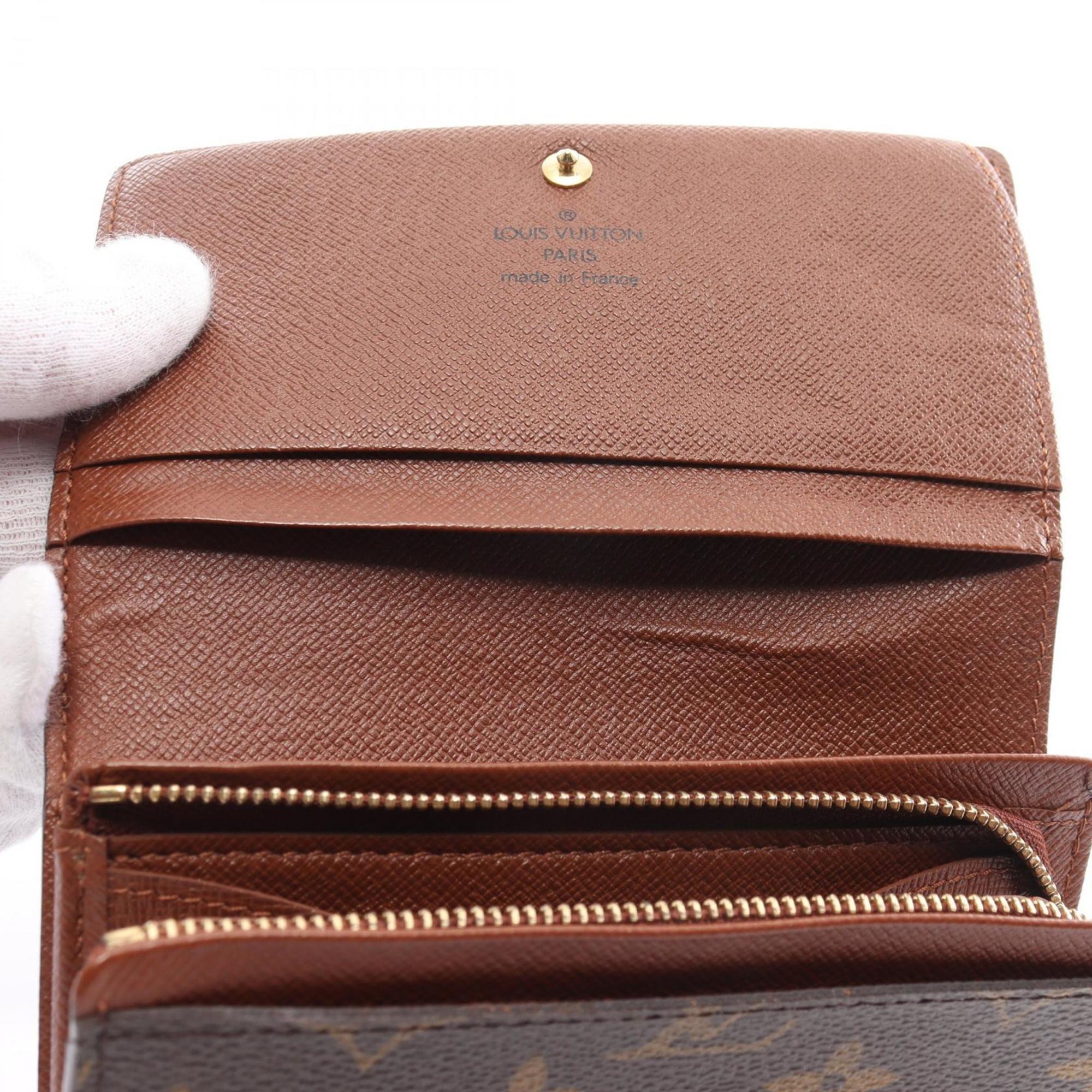 Louis Vuitton LOUIS VUITTON Portemonnay Bi-fold Wallet Coated Canvas Leather Monogram Women's Brown M61730