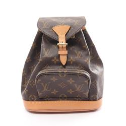 Louis Vuitton Montsouris Rucksack Backpack Bag Coated Canvas Leather Monogram Women's Brown M51137