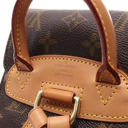 Louis Vuitton Montsouris Rucksack Backpack Bag Coated Canvas Leather Monogram Women's Brown M51137