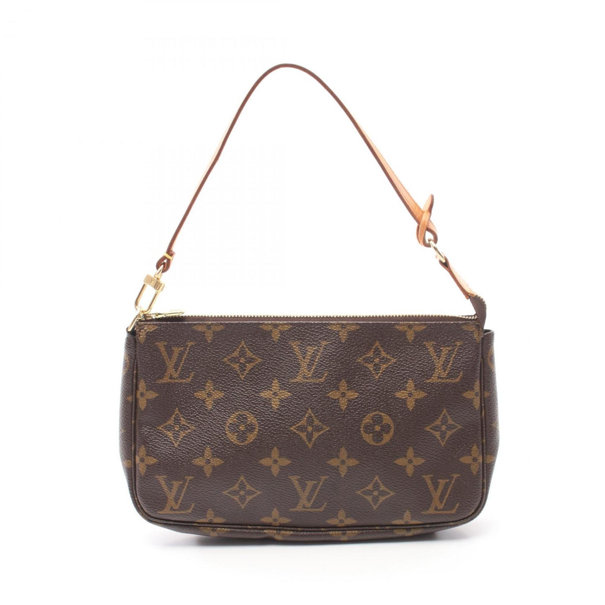 Louis Vuitton LOUIS VUITTON Pochette Accessoires Monogram Handbag Bag Coated Canvas Leather Women's Brown M51980