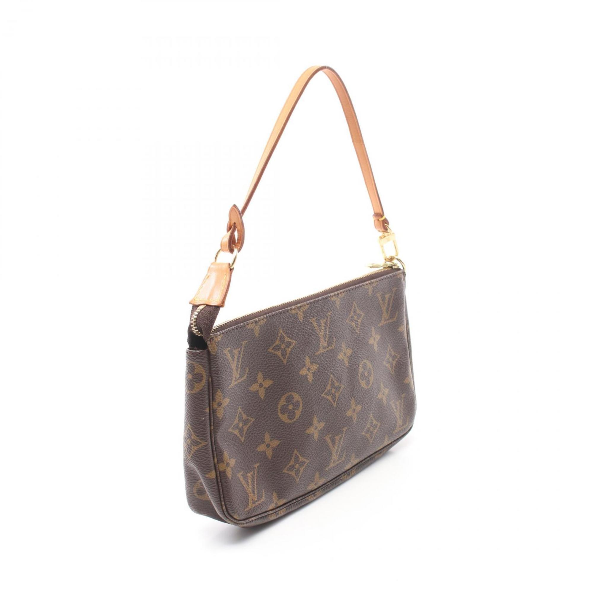 Louis Vuitton LOUIS VUITTON Pochette Accessoires Monogram Handbag Bag Coated Canvas Leather Women's Brown M51980