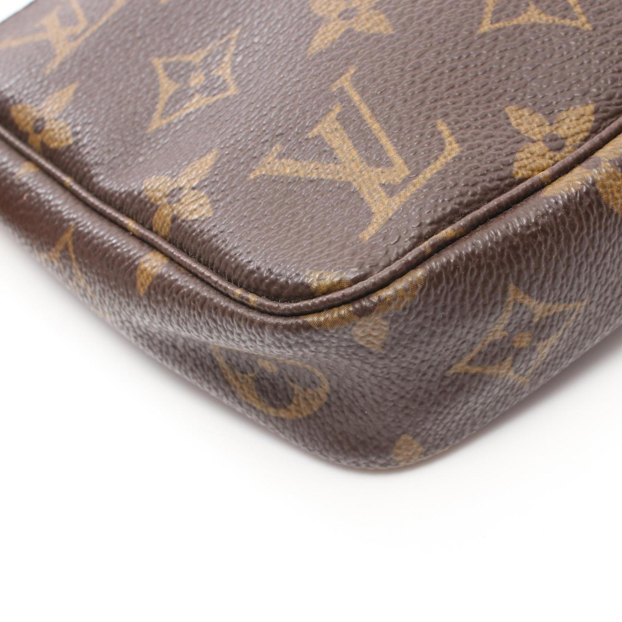 Louis Vuitton LOUIS VUITTON Pochette Accessoires Monogram Handbag Bag Coated Canvas Leather Women's Brown M51980