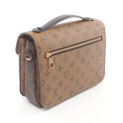 Louis Vuitton Metis MM Pochette Handbag, Coated Canvas, Leather, Monogram Reverse, Women's, Brown, Black, M44876