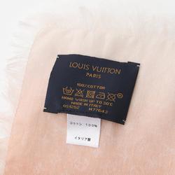 Louis Vuitton Shawl Monogram Sunrise Stole Clothing Cotton Women's Gray Pink Orange M77643