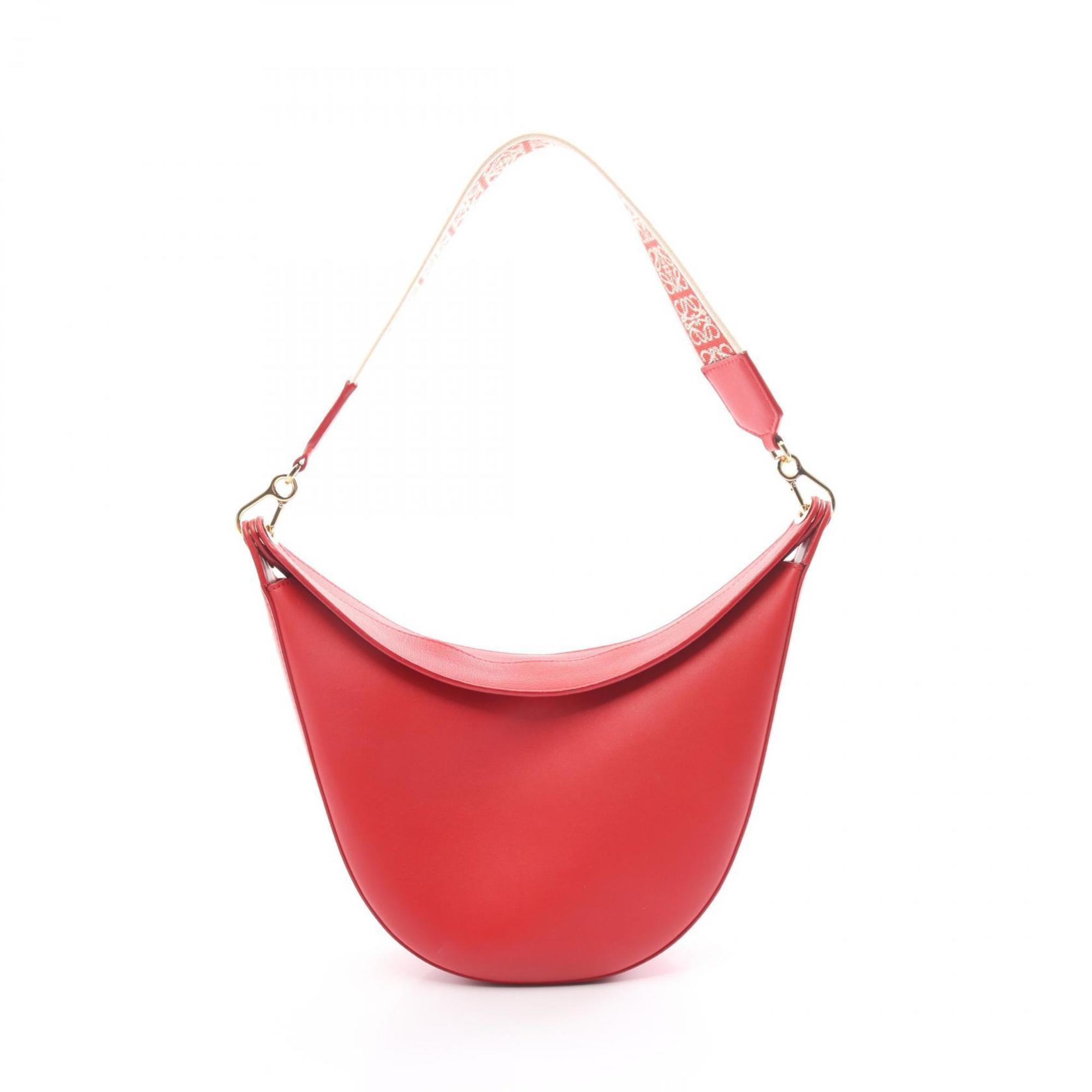 LOEWE Luna Shoulder Bag Leather Women's Red