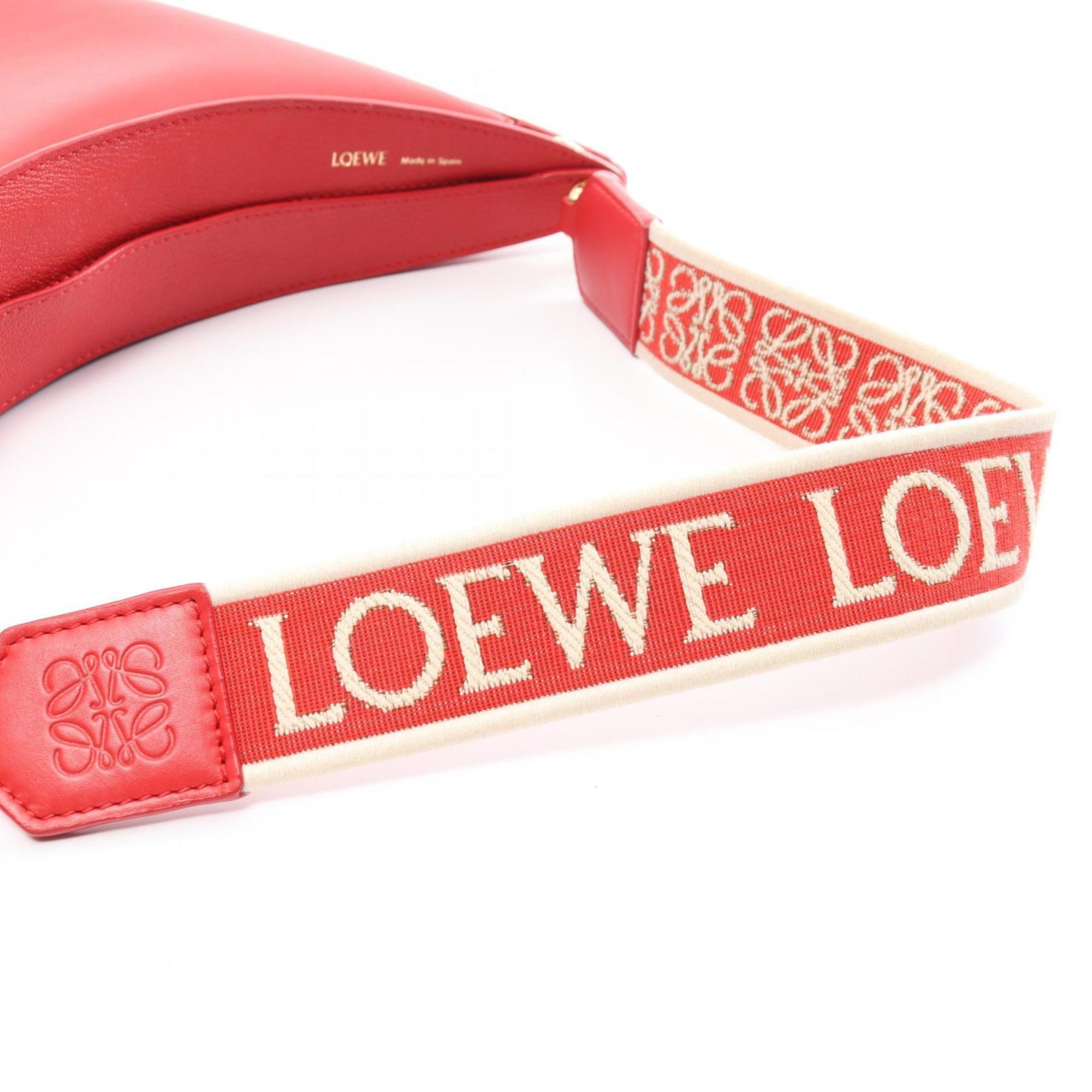 LOEWE Luna Shoulder Bag Leather Women's Red