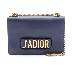 Christian Dior Dior J'ADIOR Shoulder Bag Leather Women's Navy