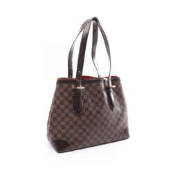 Louis Vuitton Hampstead MM Tote Bag, Coated Canvas, Leather, Damier, Women's, Brown, N51204