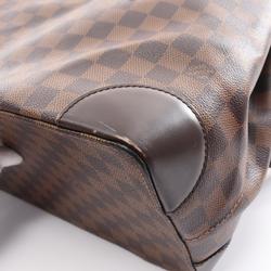 Louis Vuitton Hampstead MM Tote Bag, Coated Canvas, Leather, Damier, Women's, Brown, N51204