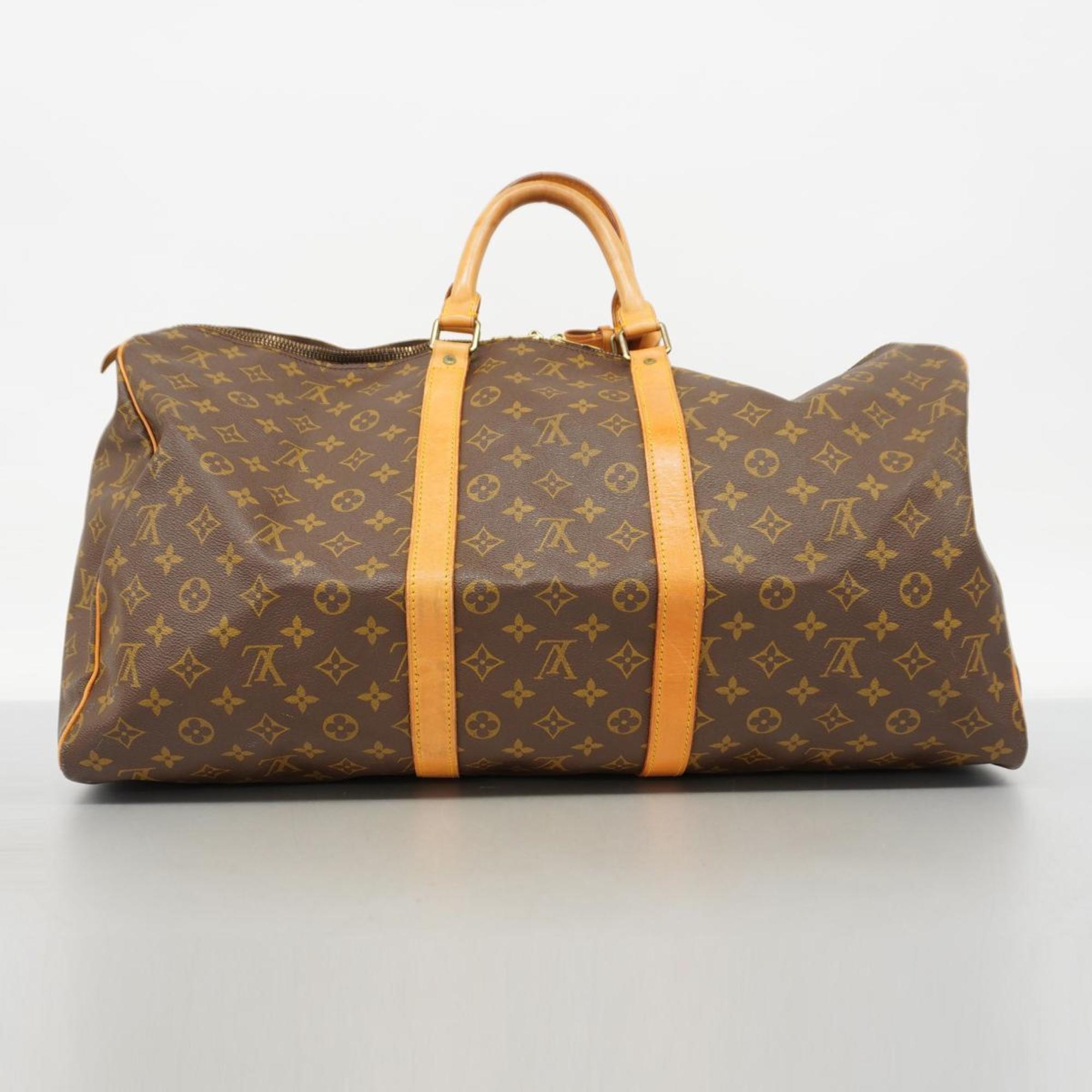 Louis Vuitton Boston Bag Monogram Keepall 55 M41424 Brown Men's Women's