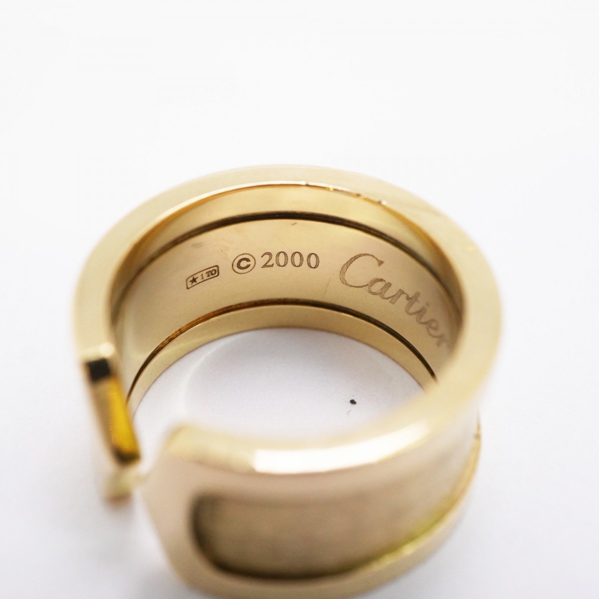 Cartier Ring 2C K18YG Yellow Gold Size 8.5 Ladies