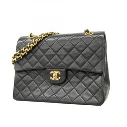 Chanel Shoulder Bag Matelasse Lambskin Black Women's