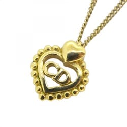 Christian Dior Necklace CD Heart Motif GP Plated Gold Ladies