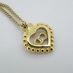 Christian Dior Necklace CD Heart Motif GP Plated Gold Ladies