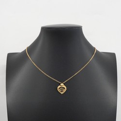 Christian Dior Necklace CD Heart Motif GP Plated Gold Ladies