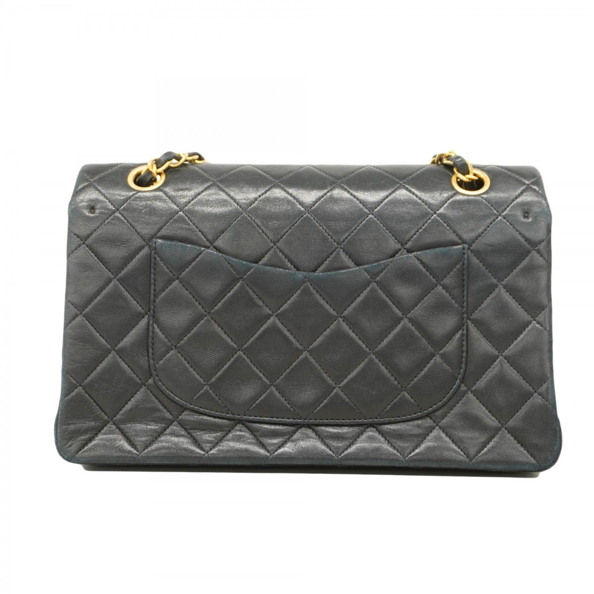 Chanel Shoulder Bag Matelasse Lambskin Black Women's