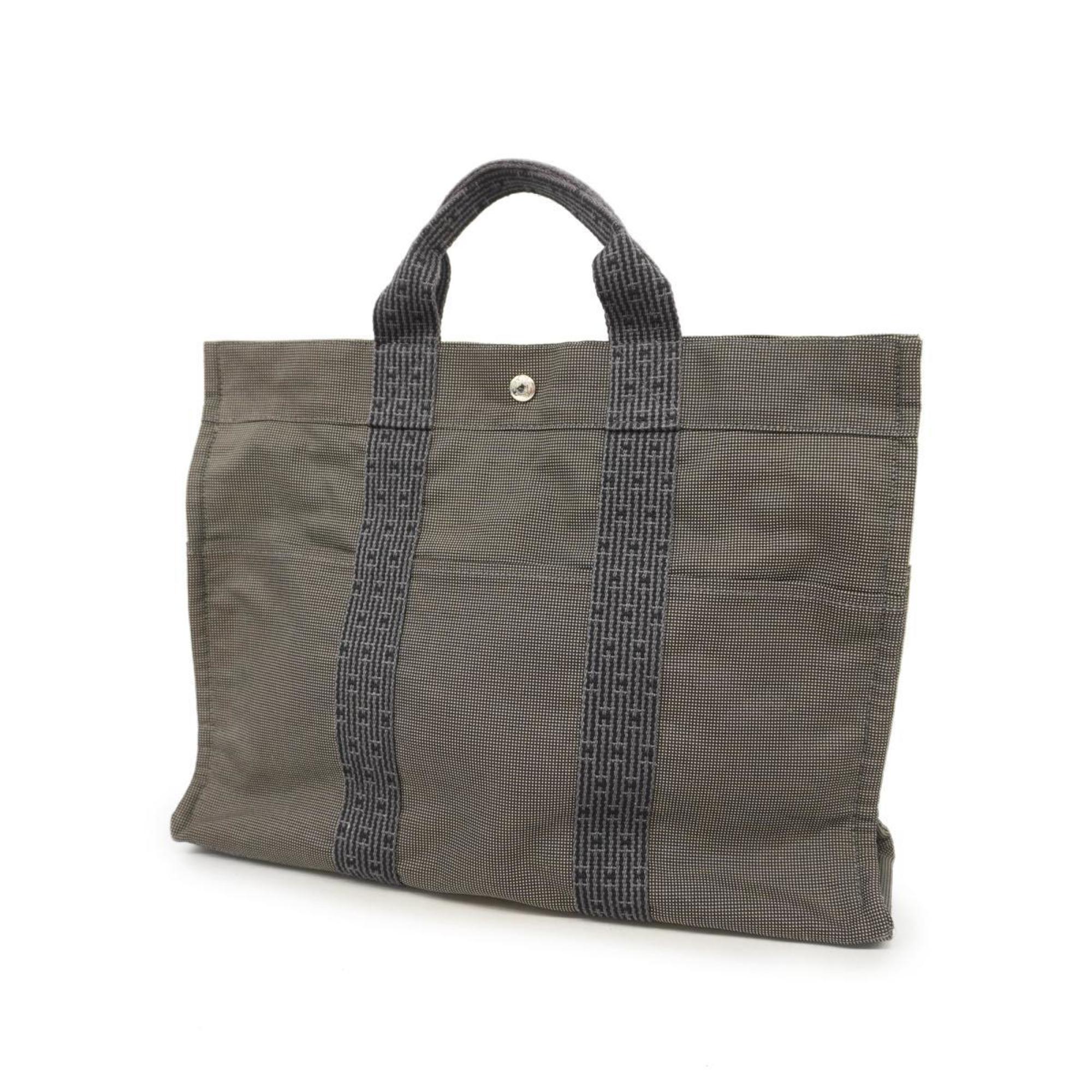 Hermes Tote Bag Air Line MM Canvas Grey Women's