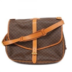 Celine Shoulder Bag Leather Brown Women's