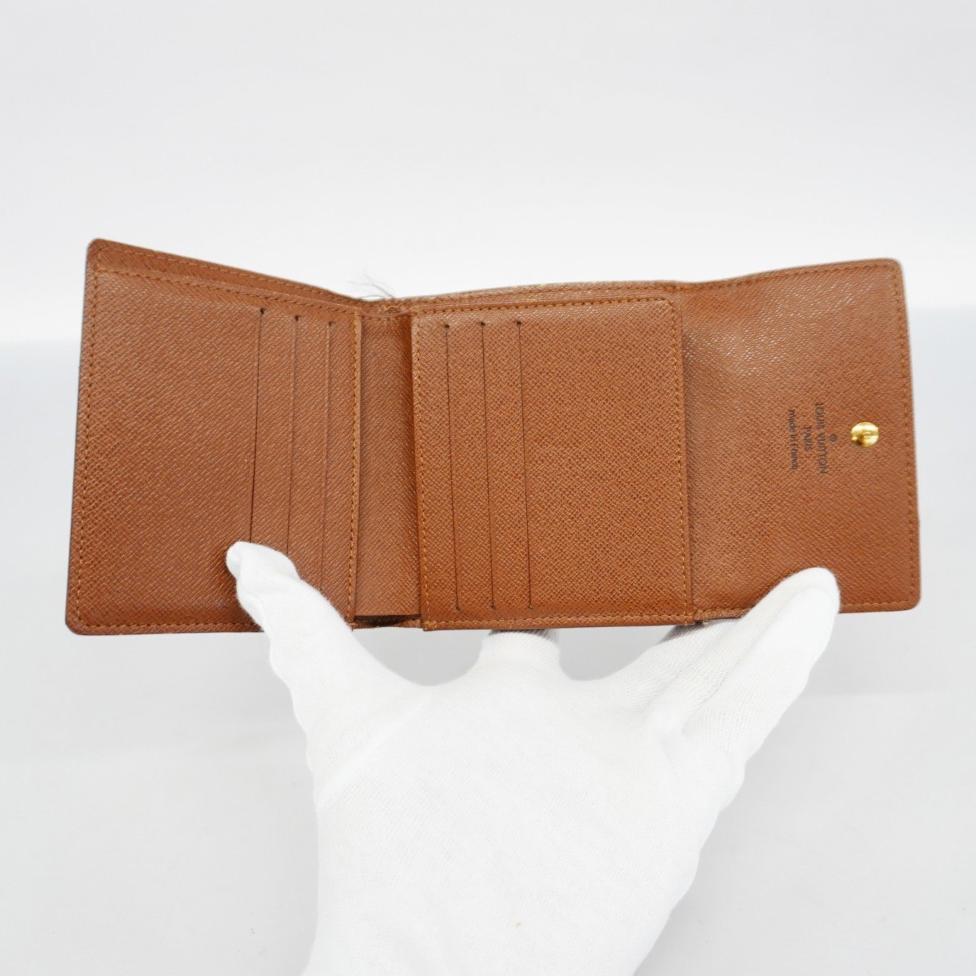 Louis Vuitton Tri-fold Wallet Monogram Portefeuille Elise M61654 Brown Men's Women's