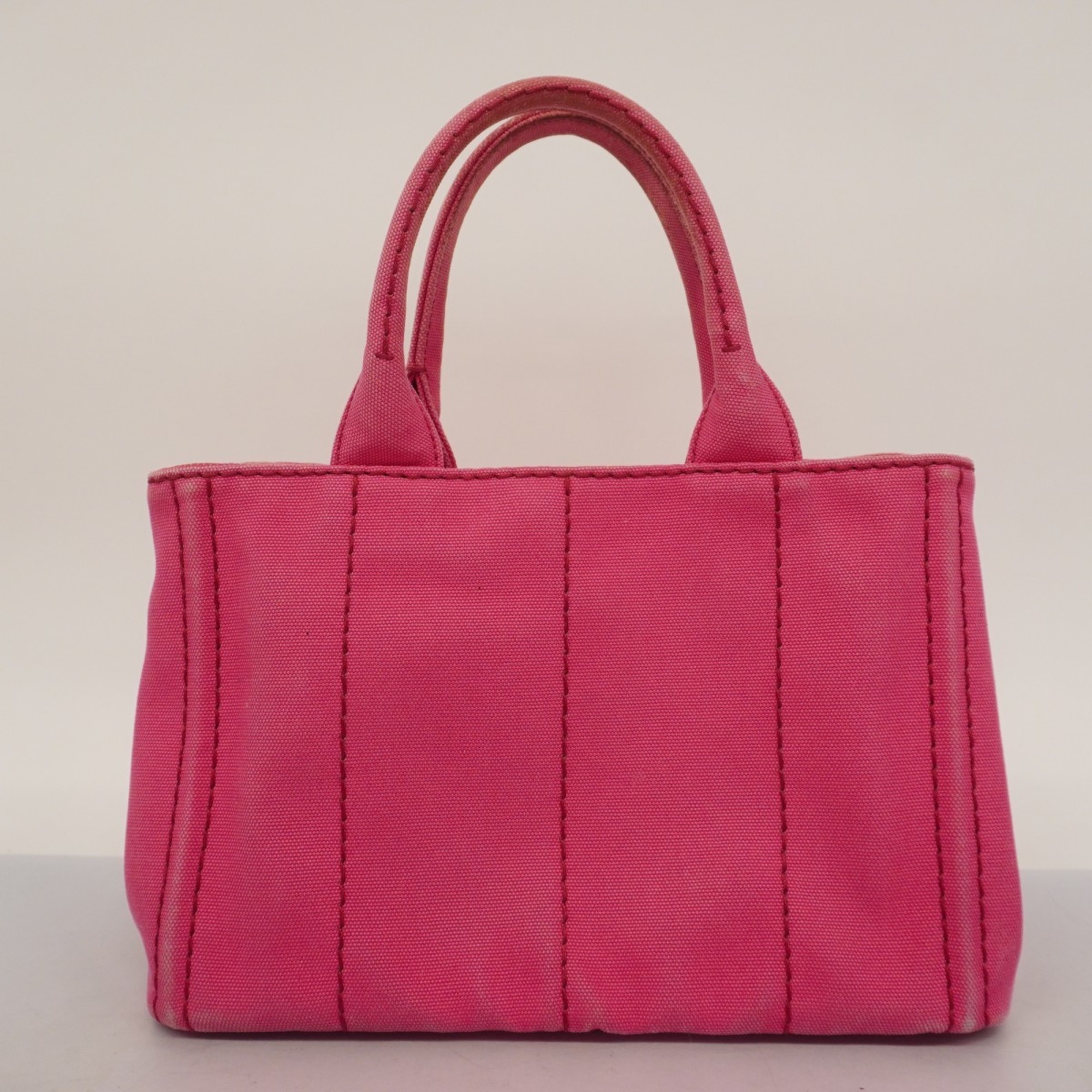 Prada Tote Bag Canapa Canvas Pink Women's