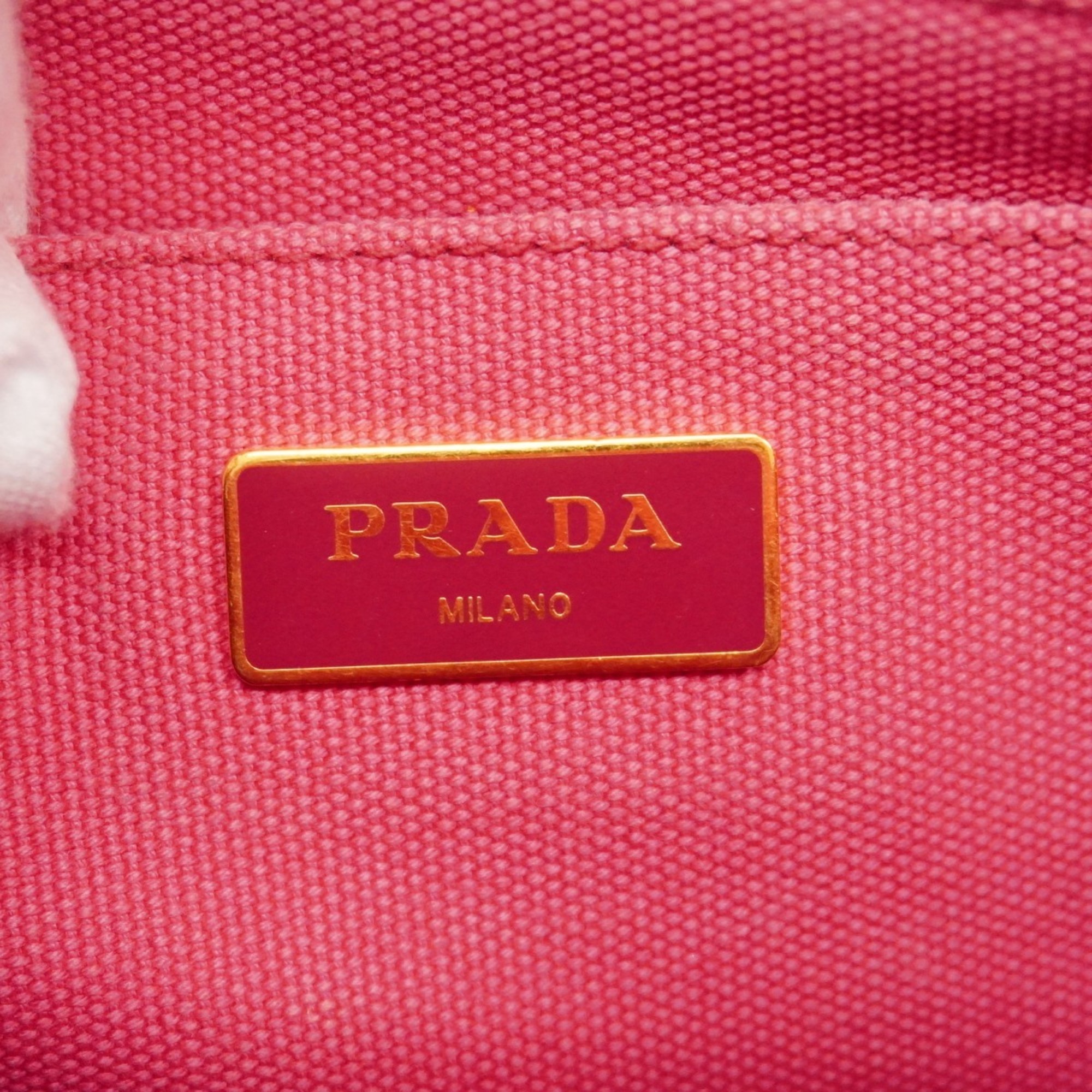 Prada Tote Bag Canapa Canvas Pink Women's