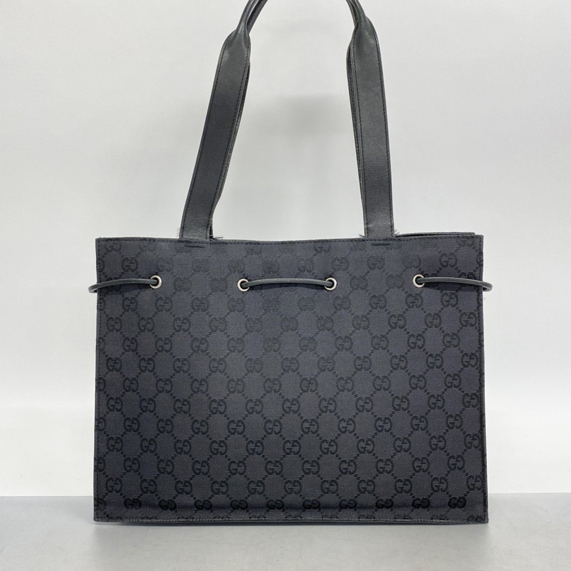 Gucci Tote Bag GG Canvas 002 1053 Black Women's