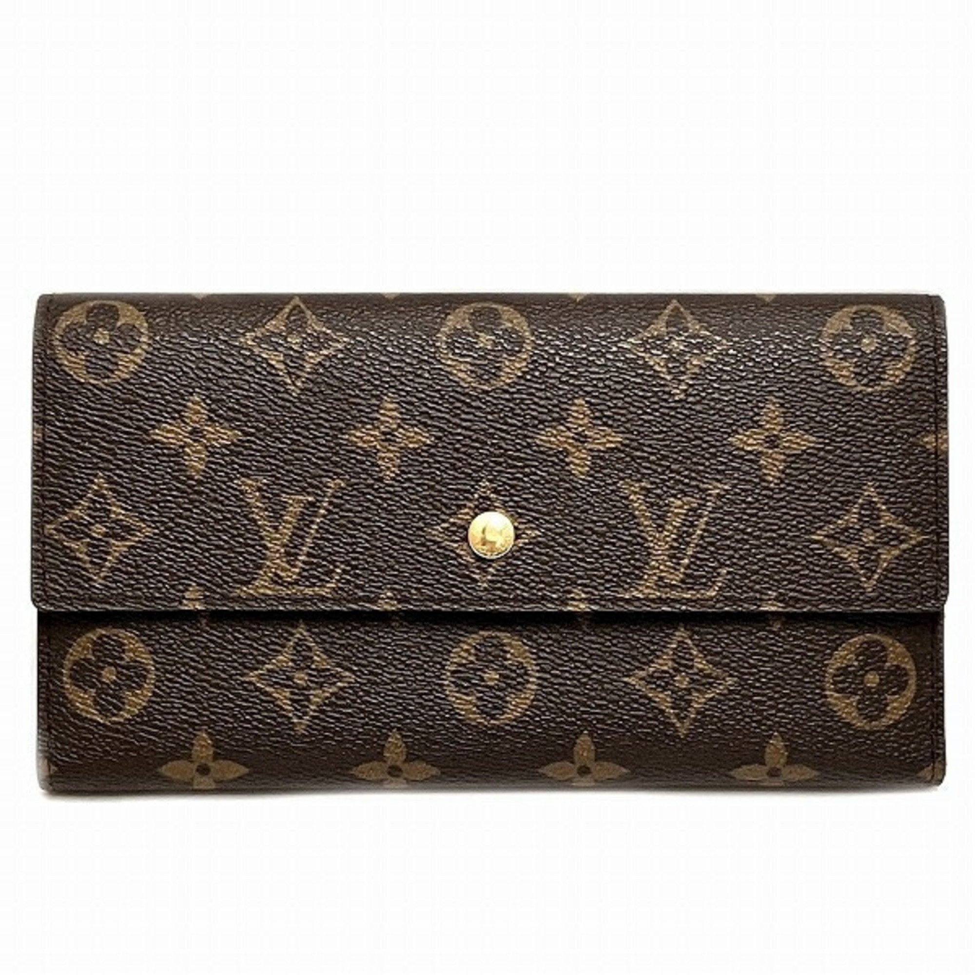 Louis Vuitton Monogram Portefeuille International M61217 Long Wallet Tri-fold for Men and Women