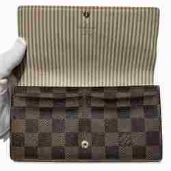 Louis Vuitton Damier Portefeuille Sarah N63179 Trunk Motif Long Wallet Bi-fold for Women