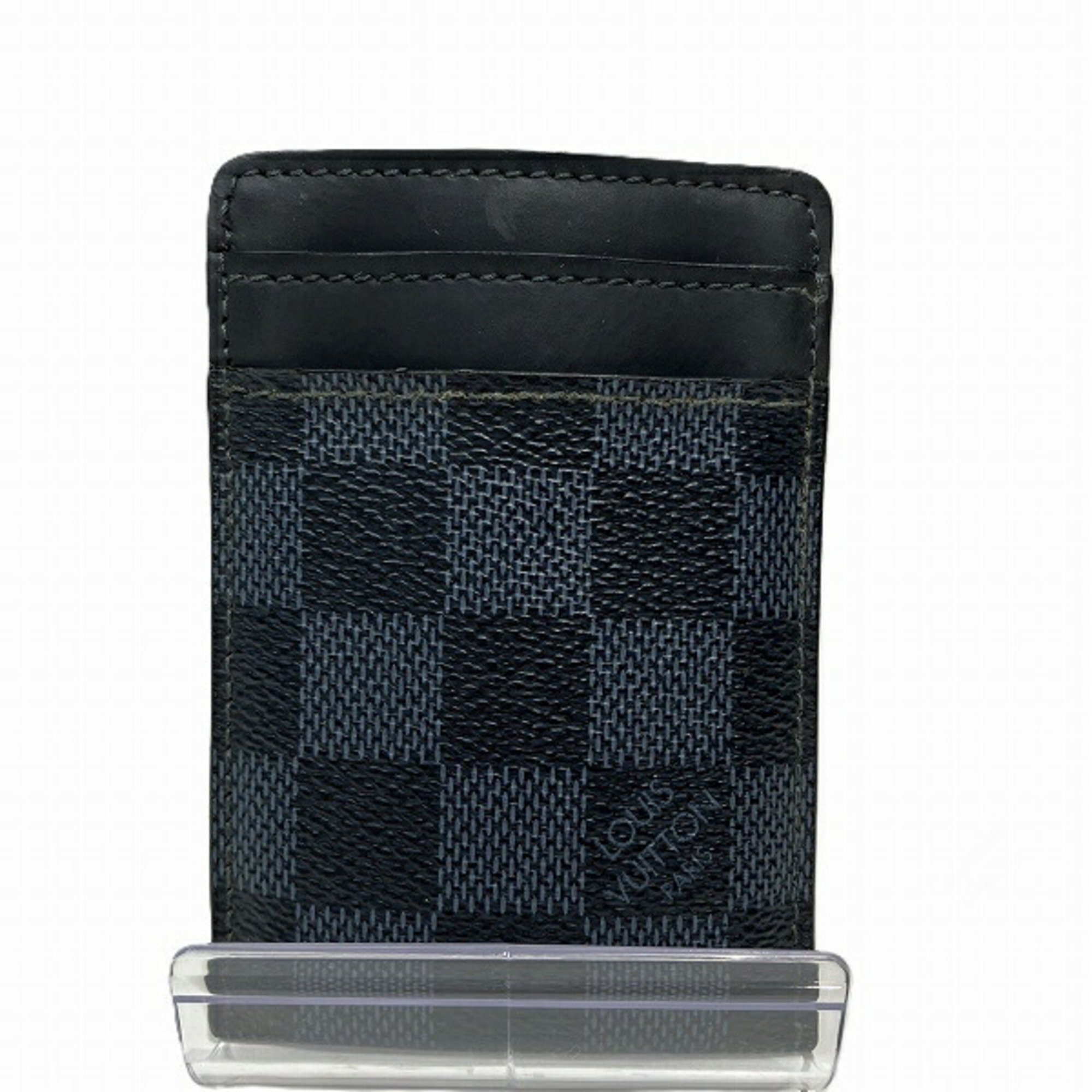 Louis Vuitton Damier Porte Carte Pens N63217 Money Clip Accessories Business Card Holder/Card Case Men's