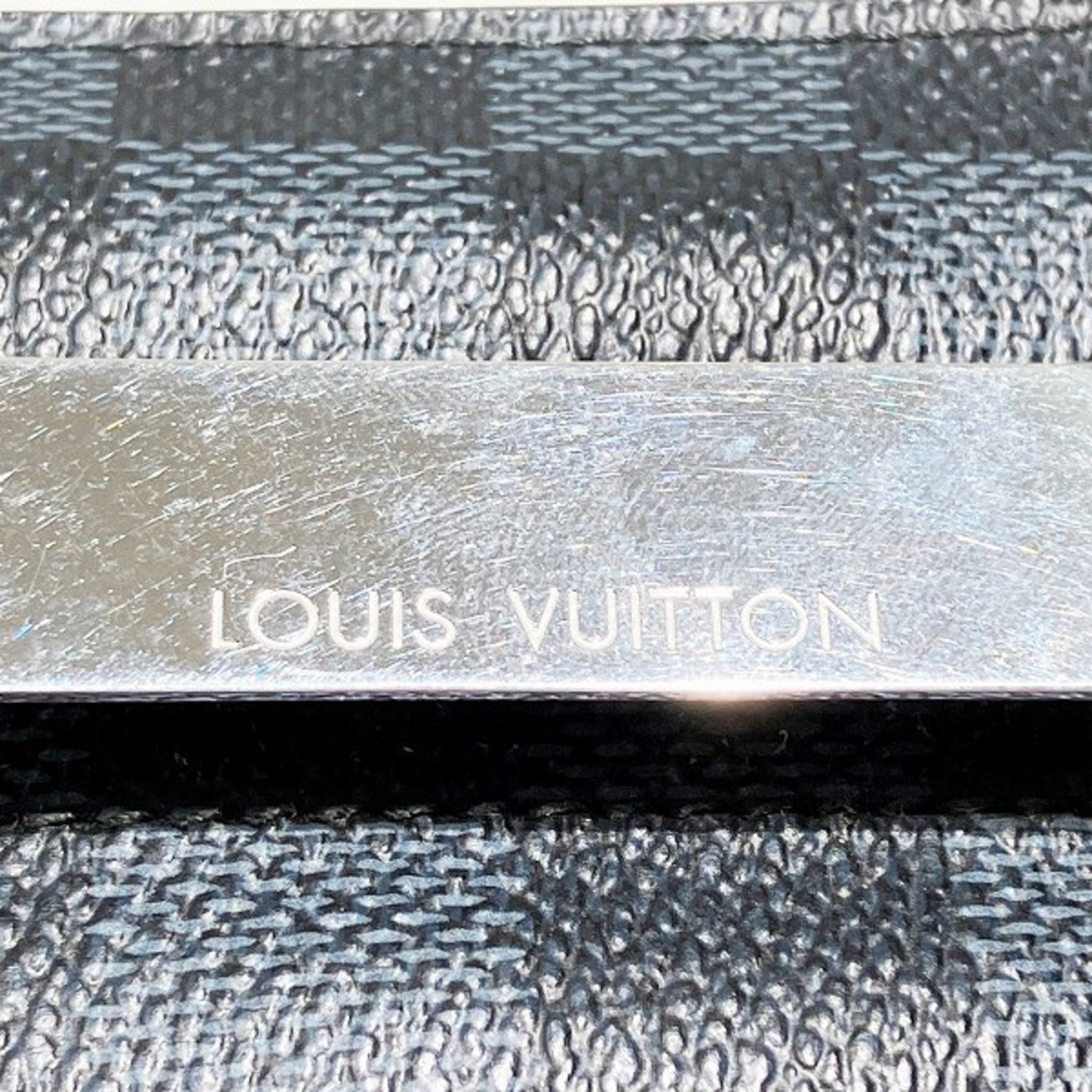 Louis Vuitton Damier Porte Carte Pens N63217 Money Clip Accessories Business Card Holder/Card Case Men's