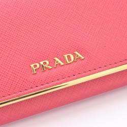 PRADA SAFFIANO METAL Bi-fold Long Wallet Saffiano Leather Women's Pink 1MH132