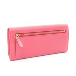 PRADA SAFFIANO METAL Bi-fold Long Wallet Saffiano Leather Women's Pink 1MH132