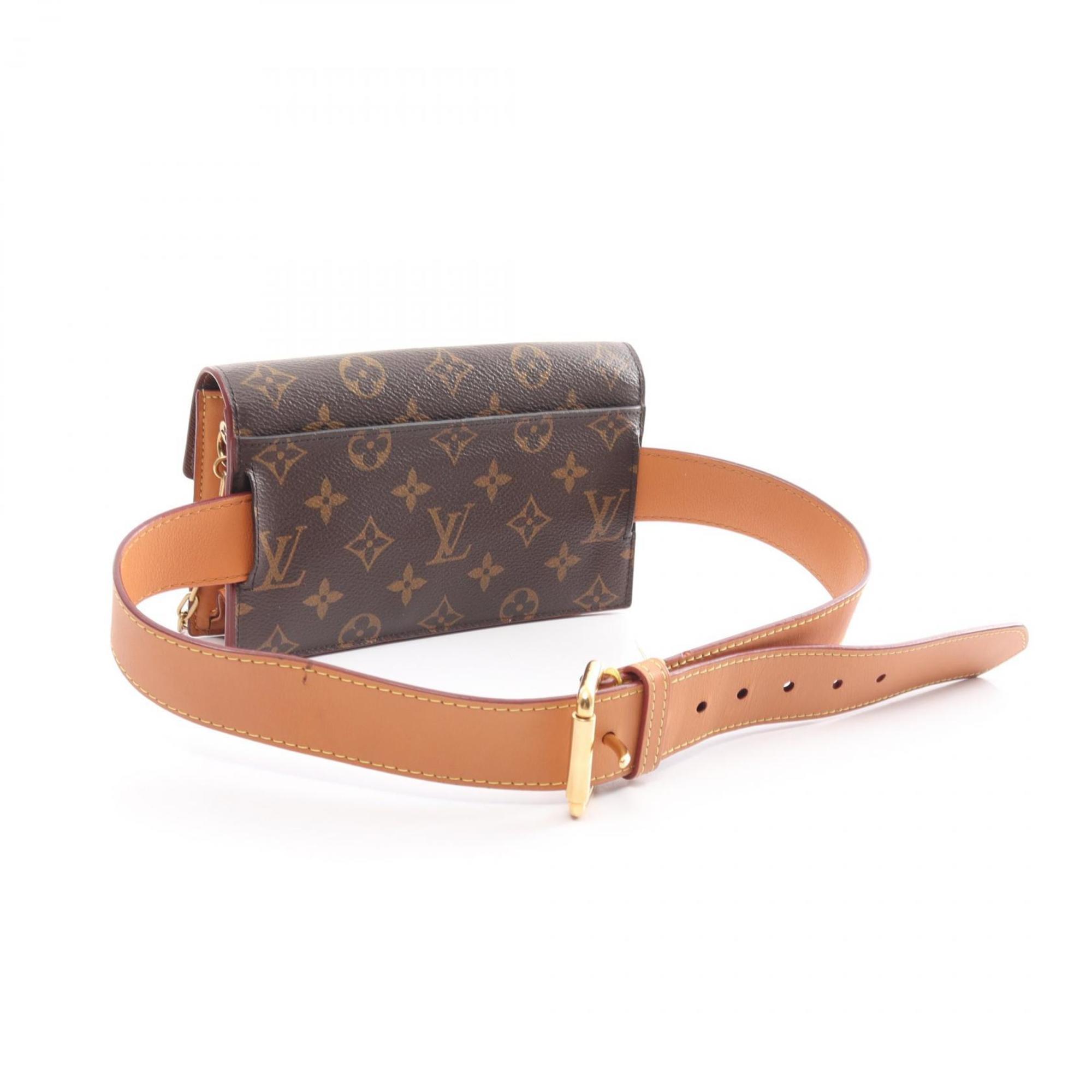 Louis Vuitton S-Lock Belt Pouch PM Monogram Waist Bag Body Coated Canvas Leather Women's Brown M44667