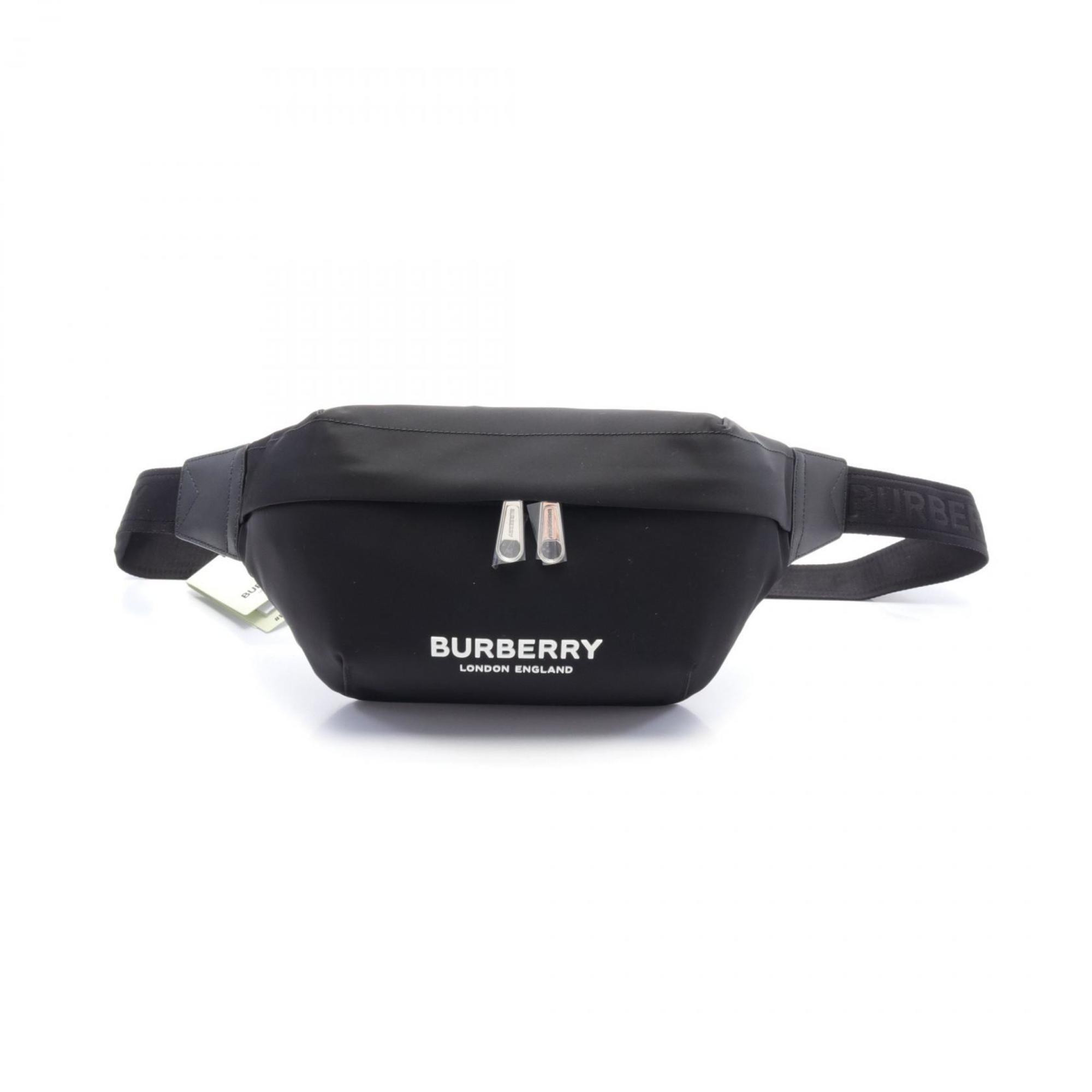 Burberry Sonny Waist Bag, Body Nylon, Men's, Black, 8049095