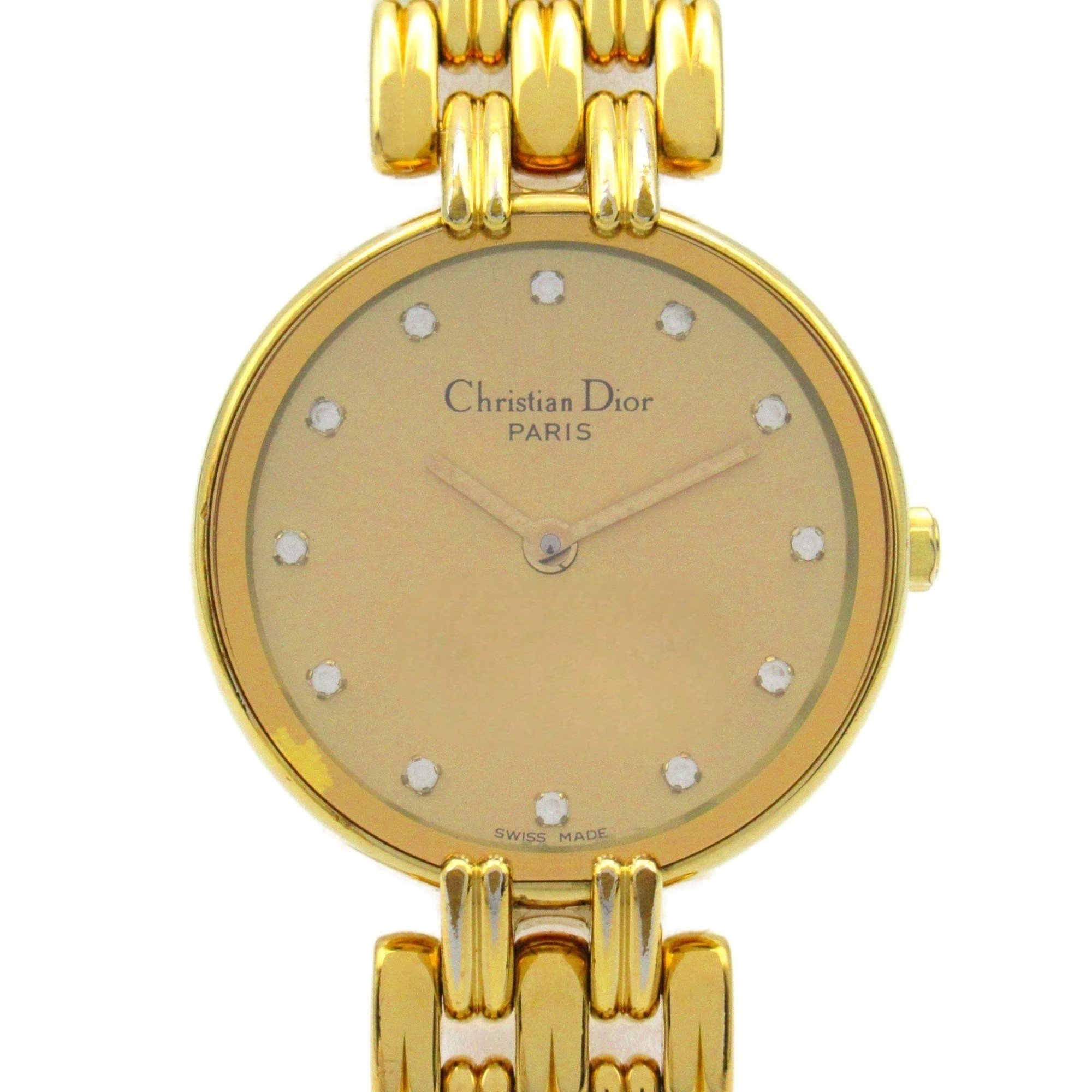 Dior Bagheera Watch GP (Gold Plated) Women's Gold D44-155